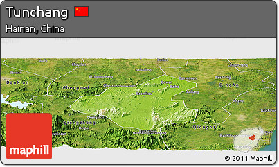 Physical Panoramic Map of Tunchang, satellite outside