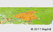Political Panoramic Map of Tunchang, physical outside