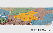 Political Panoramic Map of Tunchang, semi-desaturated