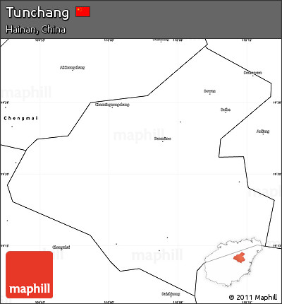 Blank Simple Map of Tunchang