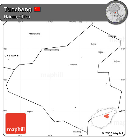 Blank Simple Map of Tunchang