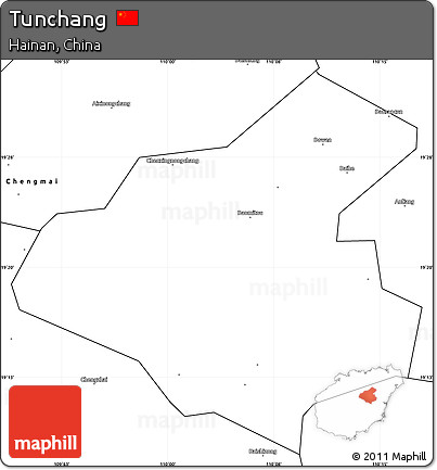 Blank Simple Map of Tunchang