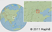 Savanna Style Location Map of Anci, hill shading