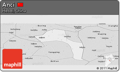 Silver Style Panoramic Map of Anci