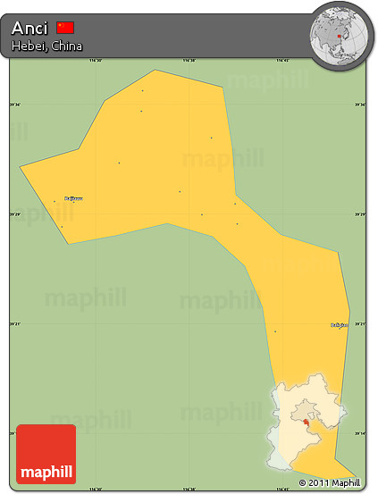 Savanna Style Simple Map of Anci, single color outside