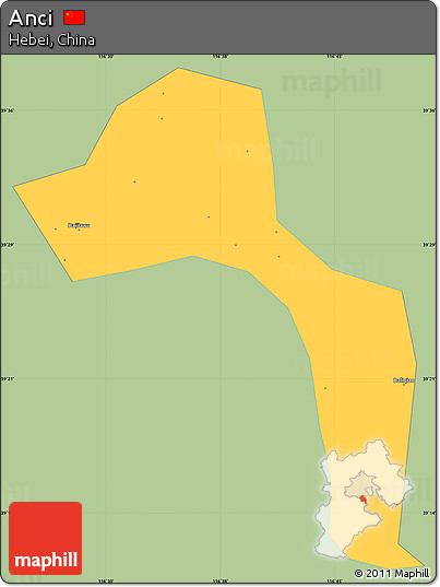 Savanna Style Simple Map of Anci, single color outside