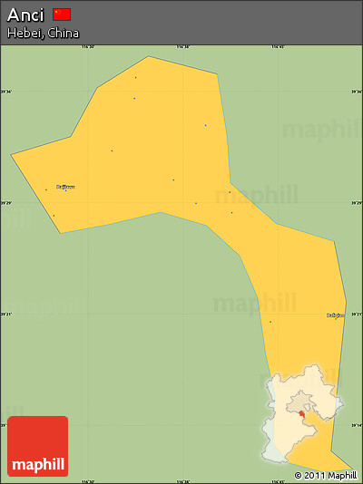 Savanna Style Simple Map of Anci, single color outside