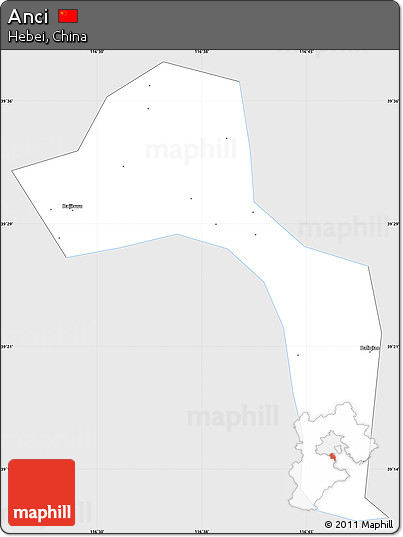 Silver Style Simple Map of Anci, single color outside
