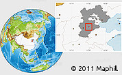 Physical Location Map of Anping, highlighted country, highlighted parent region
