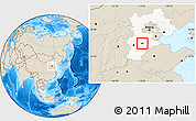 Shaded Relief Location Map of Anping, highlighted parent region
