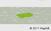 Physical Panoramic Map of Anping, lighten, semi-desaturated