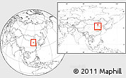 Blank Location Map of Baoding Shi, within the entire country