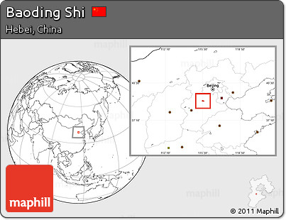 Blank Location Map of Baoding Shi