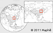 Blank Location Map of Baoding Shi, highlighted country, within the entire country