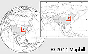 Blank Location Map of Baoding Shi, highlighted country, highlighted parent region, within the entire country