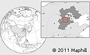 Blank Location Map of Baoding Shi, highlighted country, highlighted parent region