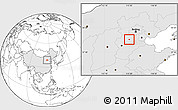 Blank Location Map of Baoding Shi, highlighted country