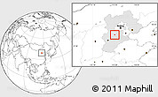 Blank Location Map of Baoding Shi, highlighted parent region