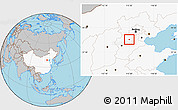 Gray Location Map of Baoding Shi, highlighted country