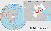 Gray Location Map of Baoding Shi, highlighted parent region