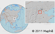 Gray Location Map of Baoding Shi, hill shading