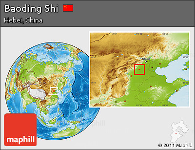 Physical Location Map of Baoding Shi
