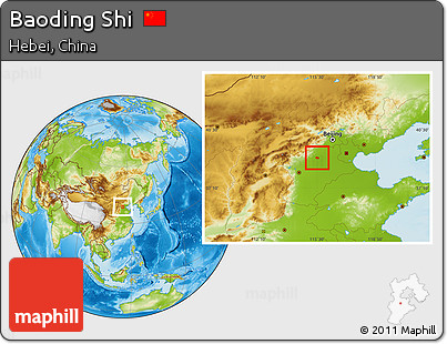 Physical Location Map of Baoding Shi
