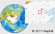 Physical Location Map of Baoding Shi, highlighted country
