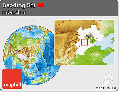 Physical Location Map of Baoding Shi, highlighted parent region