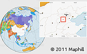 Political Location Map of Baoding Shi, highlighted country