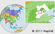 Political Location Map of Baoding Shi, highlighted parent region