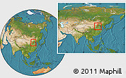 Satellite Location Map of Baoding Shi, within the entire country