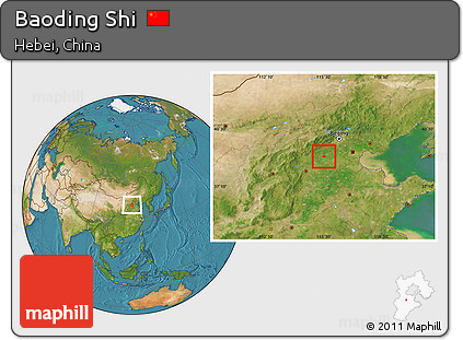 Satellite Location Map of Baoding Shi