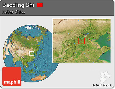 Satellite Location Map of Baoding Shi
