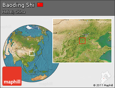 Satellite Location Map of Baoding Shi