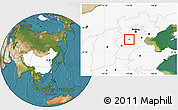 Satellite Location Map of Baoding Shi, highlighted country
