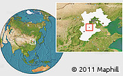 Satellite Location Map of Baoding Shi, highlighted parent region