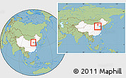 Savanna Style Location Map of Baoding Shi, highlighted country, within the entire country