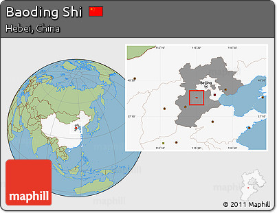 Savanna Style Location Map of Baoding Shi, highlighted country, highlighted parent region