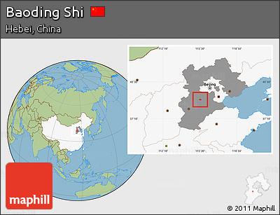 Savanna Style Location Map of Baoding Shi, highlighted country, highlighted parent region