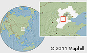 Savanna Style Location Map of Baoding Shi, highlighted parent region, hill shading