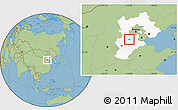 Savanna Style Location Map of Baoding Shi, highlighted parent region