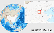 Shaded Relief Location Map of Baoding Shi, highlighted country