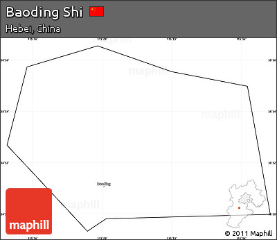 Blank Simple Map of Baoding Shi, cropped outside