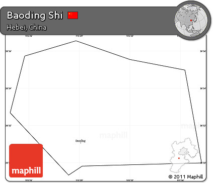 Blank Simple Map of Baoding Shi, cropped outside