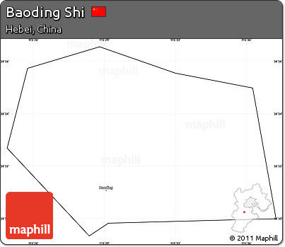 Blank Simple Map of Baoding Shi, cropped outside