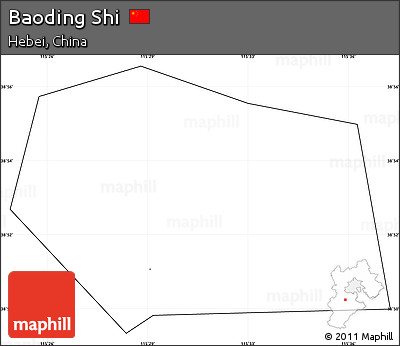 Blank Simple Map of Baoding Shi, cropped outside, no labels