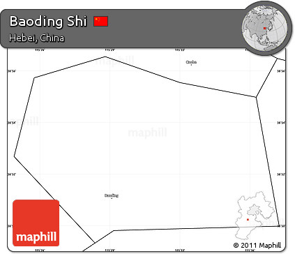 Blank Simple Map of Baoding Shi