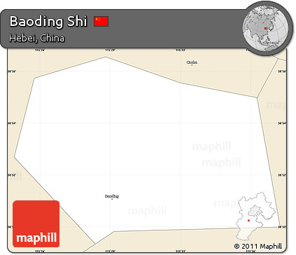 Classic Style Simple Map of Baoding Shi
