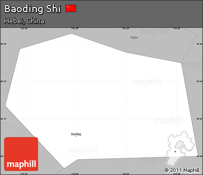 Gray Simple Map of Baoding Shi